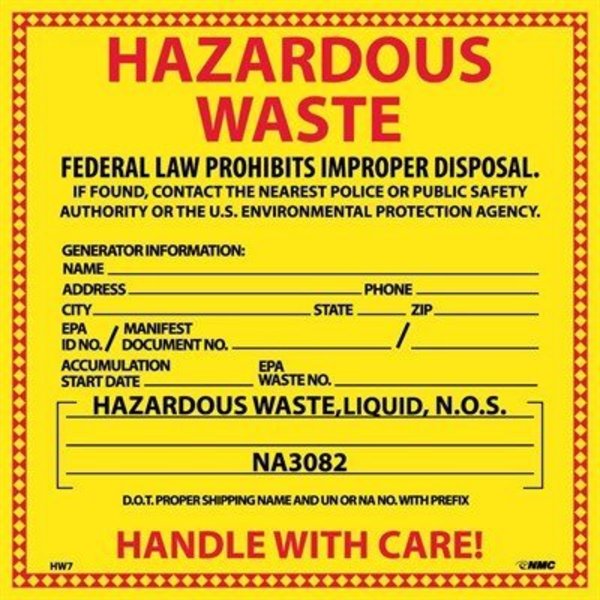 Nmc Hazardous Waste Liquid HW7L
